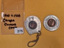 Two purty Canadian Encased Cents