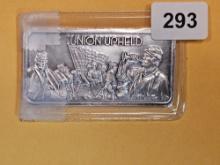 One Troy ounce .999 fine Silver Proof art bar