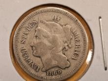 1869 Three Cent Nickel