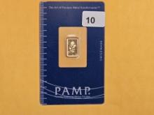 GOLD! PAMP Suisse One Gram .9999 fine gold bar