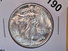 Choice Brilliant Uncirculated 1945-D Walking Liberty Half Dollar