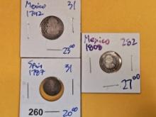 Spain and Mexico silver coins