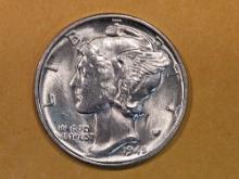 GEM Brilliant Uncirculated 1945 Mercury Dime