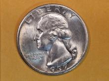 Choice Brilliant Uncirculated 1937-D Washington Quarter