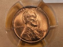 GEM! PCGS 1948-S Wheat cent in Mint State 66 RED