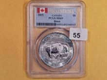 GEM! PCGS 2015 Canada silver Eight Dollars in Mint State 69