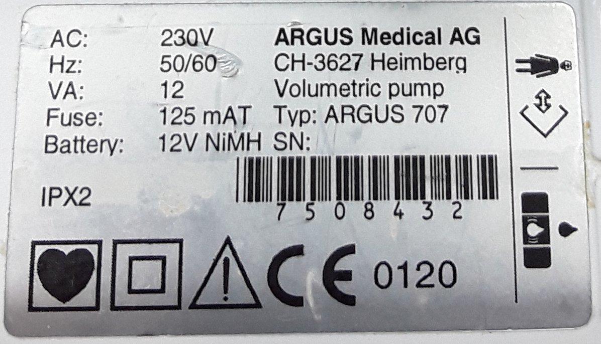 Lot of 4 Argus Medical 707 Infusion Pump