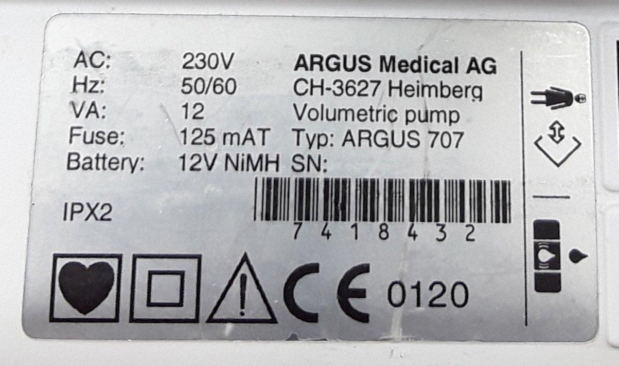 Lot of 4 Argus Medical 707 Infusion Pump