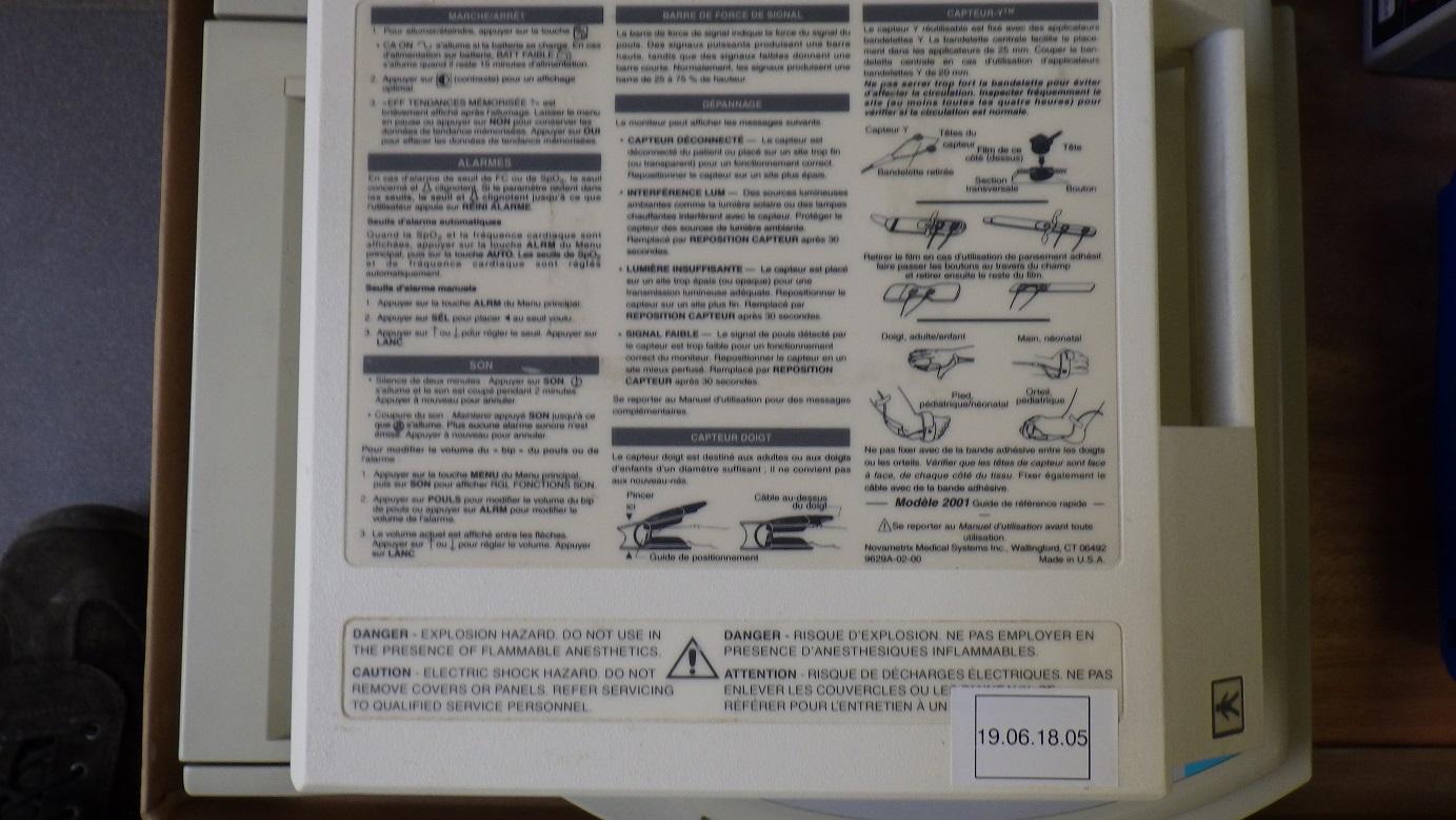 Novametrix MARSpO2 Tech Pulse Oxymeter