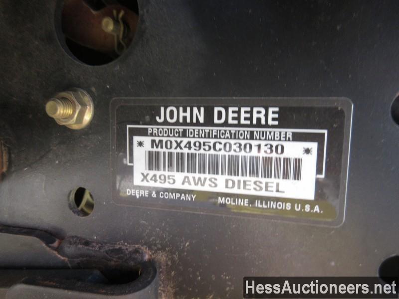 JOHN DEERE X495 AWS DIESEL MOWER