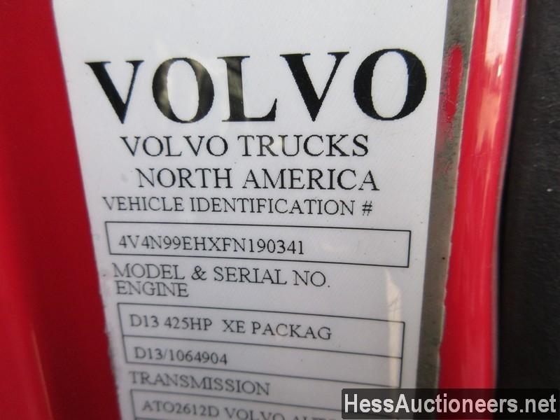 2015 VOLVO VNL62T300 T/A DAYCAB,  6X2 CONFIGURATION, HESS REPORT ATTACHED,