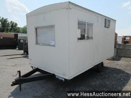 20â€™ 2&#34; OFFICE TRAILER, NO TITLE, 16â€™ BOX, SPOKE WHEELS, S/A, SPRING SUSP, 17-14.5&#34; TIRES