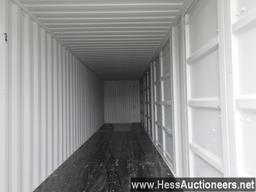 2020 40â€™ HIGH CUBE FOUR MULTI DOOR CONTAINER, 4 SIDE OPEN DOORS, ONE END DOOR, LOCK BOX, SIDE FORK