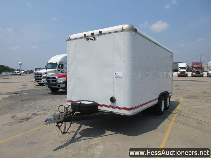 1995 KRISTI SHOW CARGO TRAILER, NO VIN PLATE, 6800 GVW, T/A, 205/75D14 ON STEEL WHEELS, RAMP REAR DO