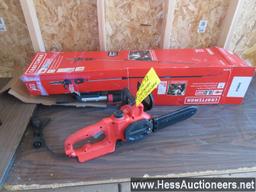 CRAFTSMAN 2 IN 1 CHAINSAW, 8 AMP, ELECTRIC, 10&quot; BLADE, 15' REACH, STOC