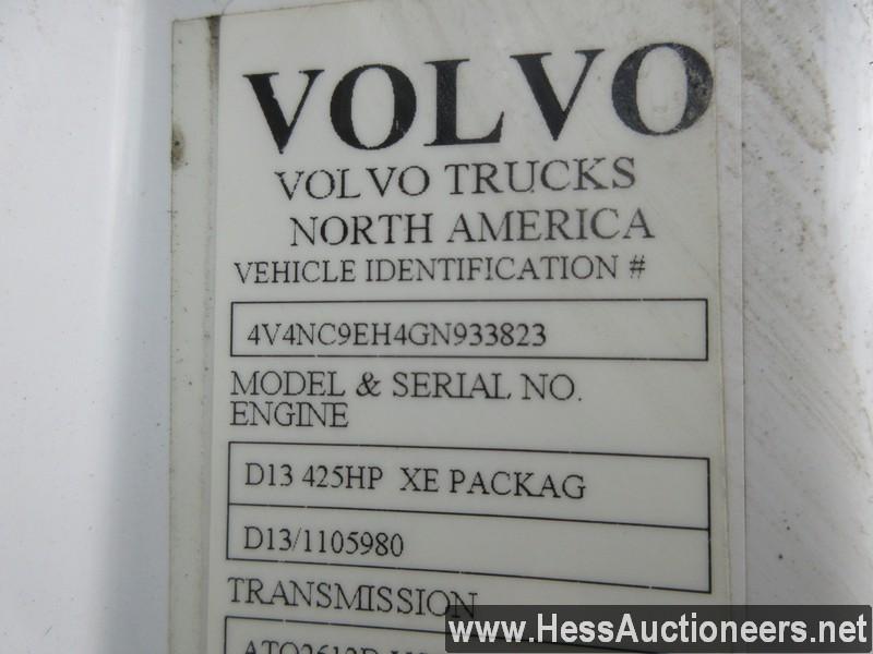 2016 VOLVO VNL T/A DAYCAB, 566770 MILES ON ODO, ECM 566773, 50000 GVW, VOLV