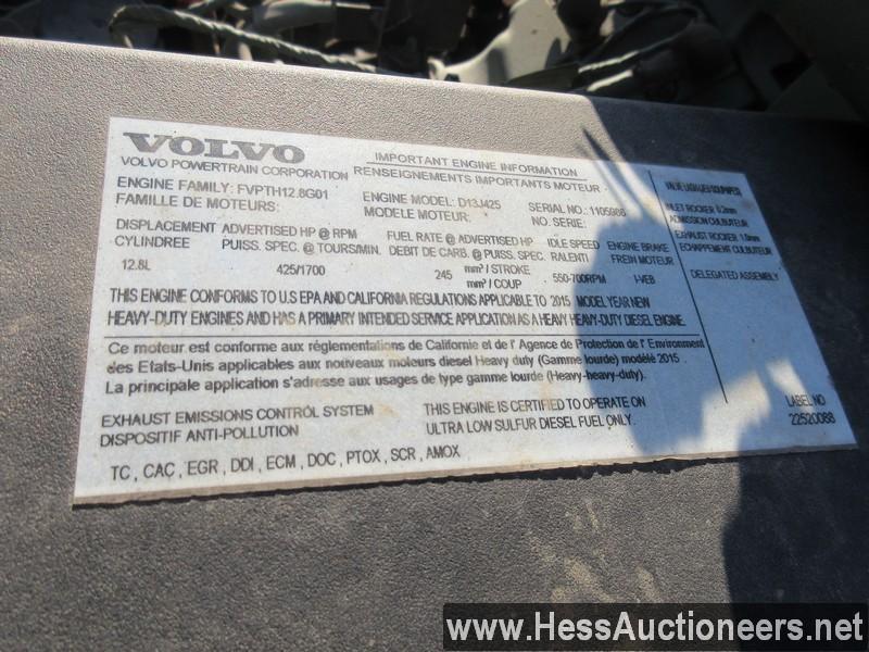 2016 VOLVO VNL64T300 T/A DAYCAB, HESS REPORT IN PHOTOS, 554226 MILES ON ODO