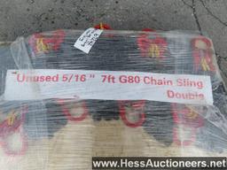 2023 UNUSED GREATBEAR 5/16"7' G80 DOUBLE LEGS LIFTING CHAIN SLING, ALLOY ST