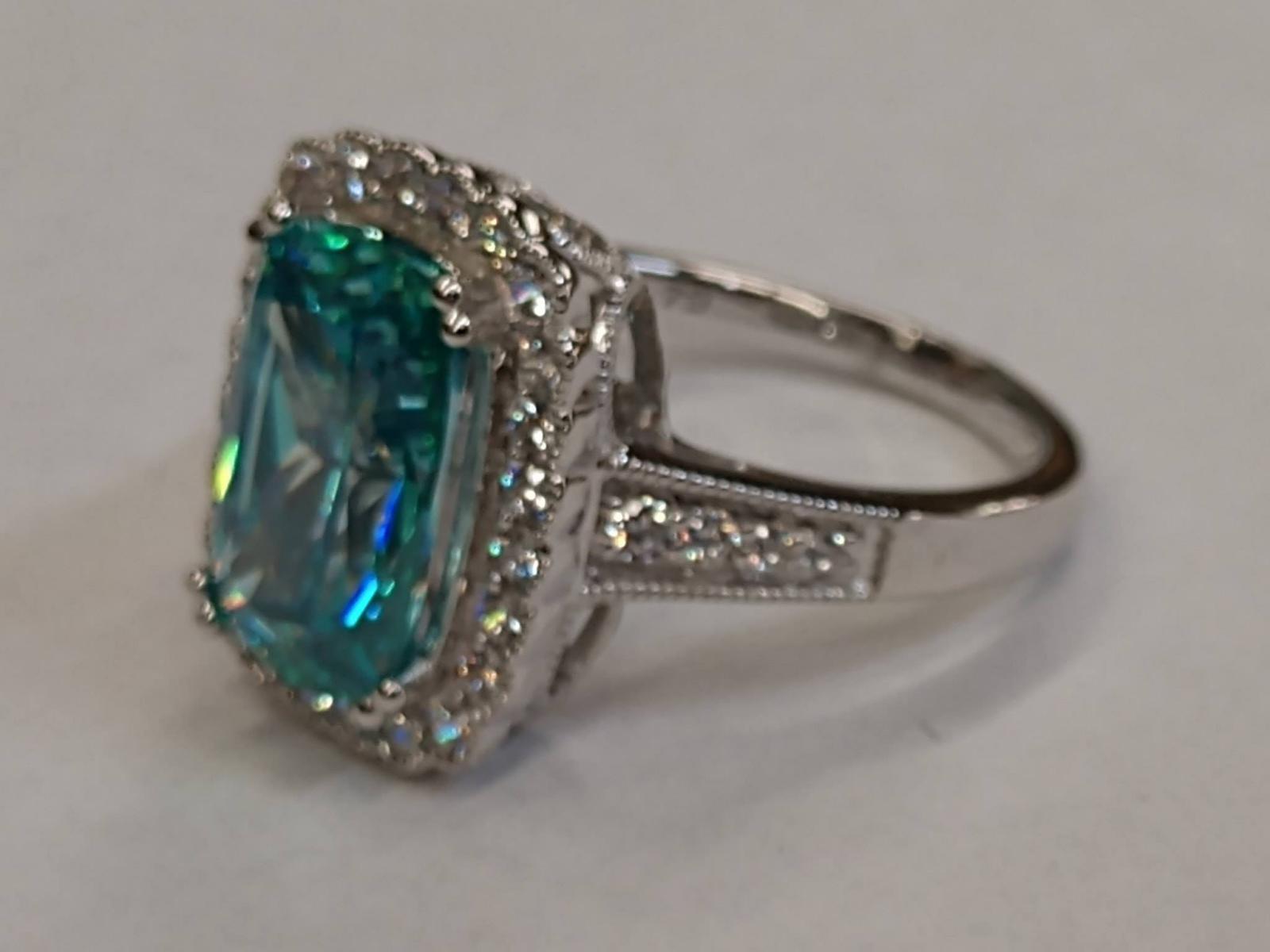 3.68 Alaskan Teal Sapphire Ring