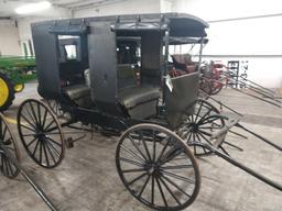 Vintage Amish 2 Seat Family Horse Drawn Buggy