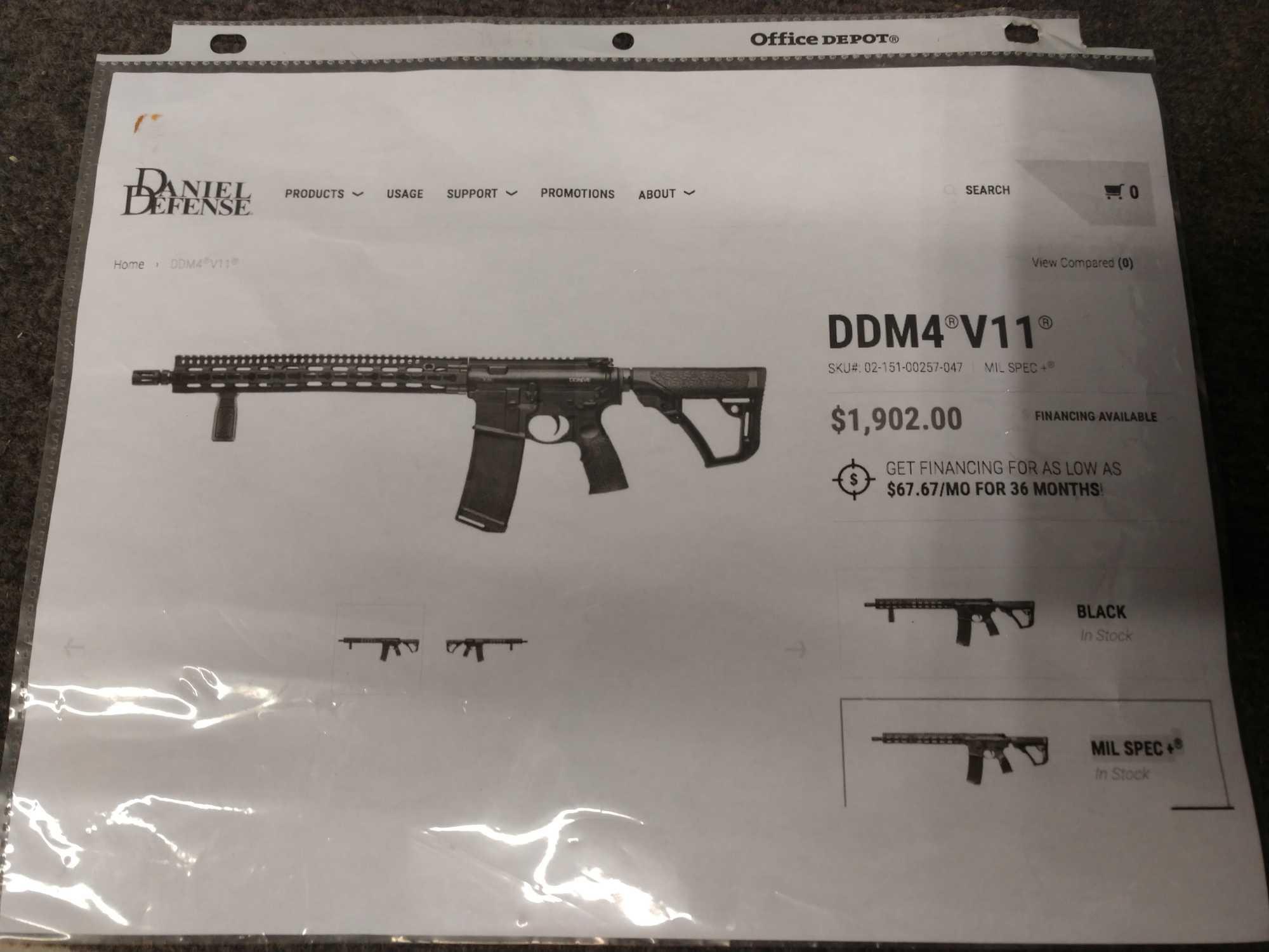 Daniel Defense Model DDM4 VII 5.56 cal Semi Auto Rifle