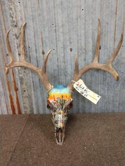 Hand Painted Whitetail Skull