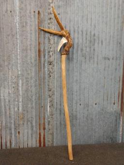 Hand Carved Antler Walking Stick