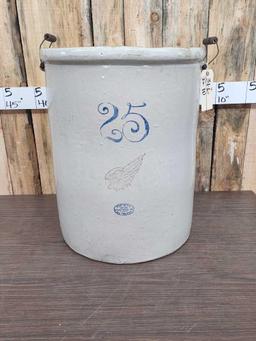 25 Gallon Redwing Stoneware Crock