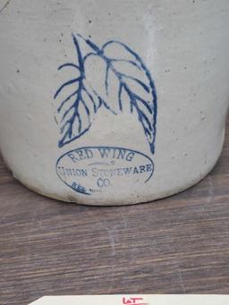 2 Gallon Redwing Stoneware Crock Butter Church Ski Oval