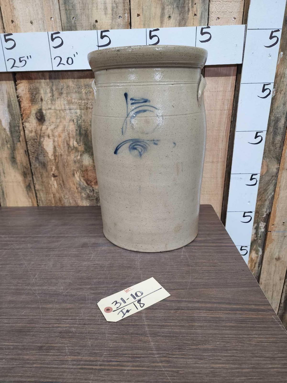 5 Gallon Salt Glazed Stoneware Crock Butter Churn