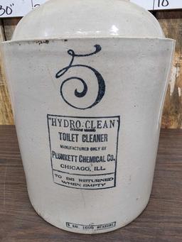 5 Gallon Stoneware Crock Jug Advertising Piece