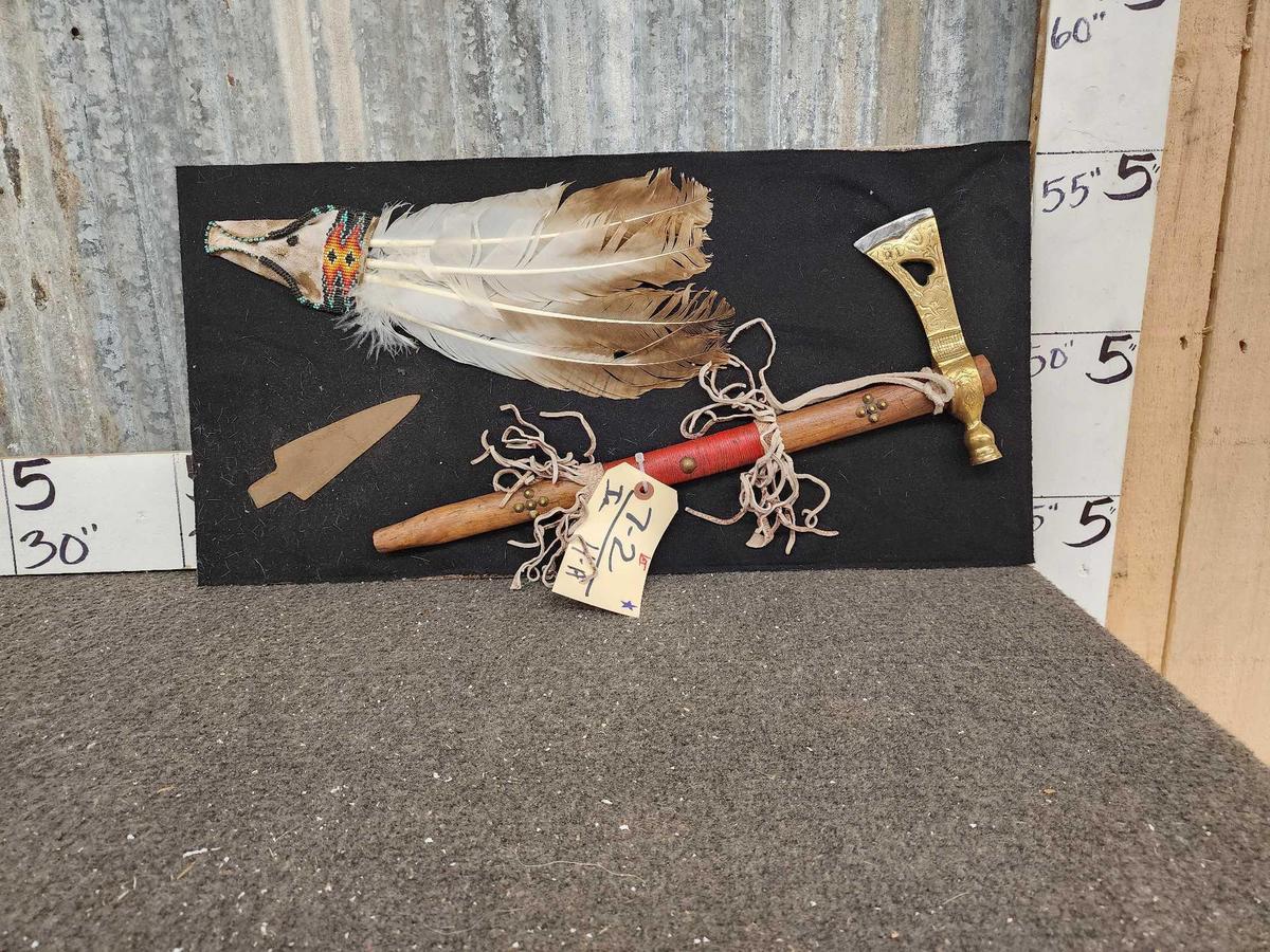 Tomahawk Peace Pipe Display