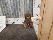 Hand Carved Wooden Mountain Man Bust