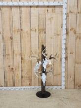 3 Whitetail Skulls Antlers On Display Pedestal