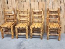 Awesome Set Of 4 Log Dining Room Chairs