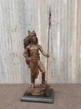 Mohican Warrior Bronze Sculpture By Kamiko