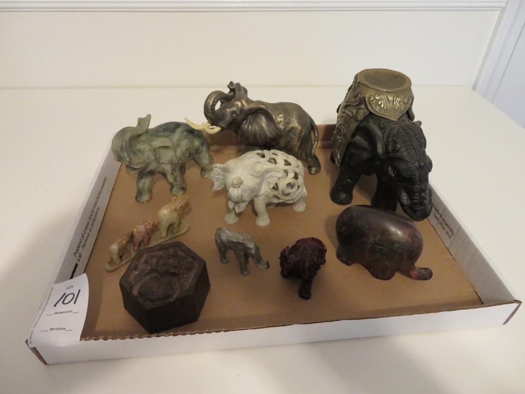 Boxlot of Elephants and Iron Paper Weight
