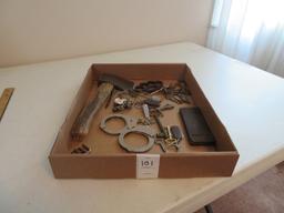 Misc Lot:  Handcuffs, Hatchet, Skeleton Keys