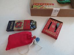 Lot of Misc.  Marbles, Toy Guns, Checkers, Lead So