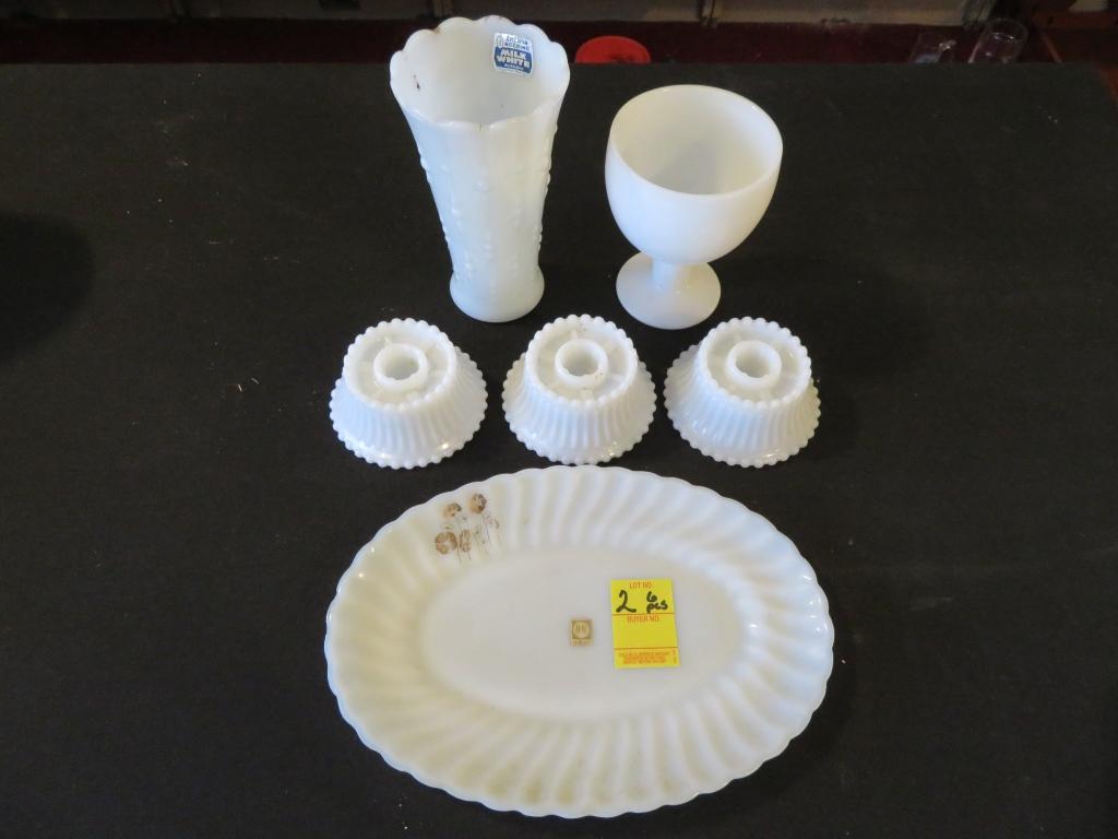 Lot of Asst Milk Glass