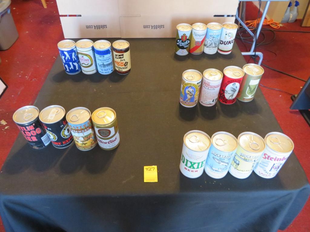 Lot of 20 Collectible Beer Cans