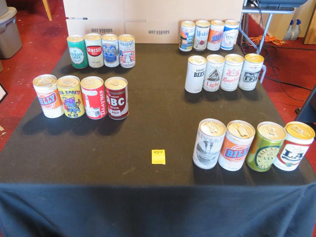 Lot of 20 Collectible Beer Cans