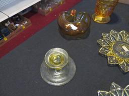 Lot of amber glass