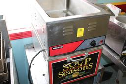 Stainless Rolling Cabinet, Food Warmer and Soup Wa
