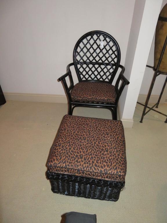 Wicker Chair and ottoman