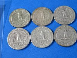 SIX 1964 Silver Quarters