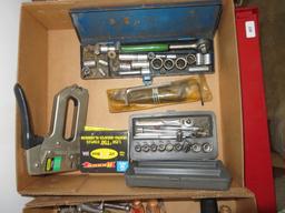 Lot of sicket sets, allen wrenches, stapler