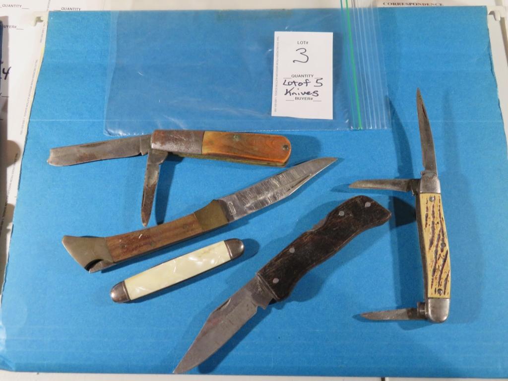 Lot of FIVE pocket knives