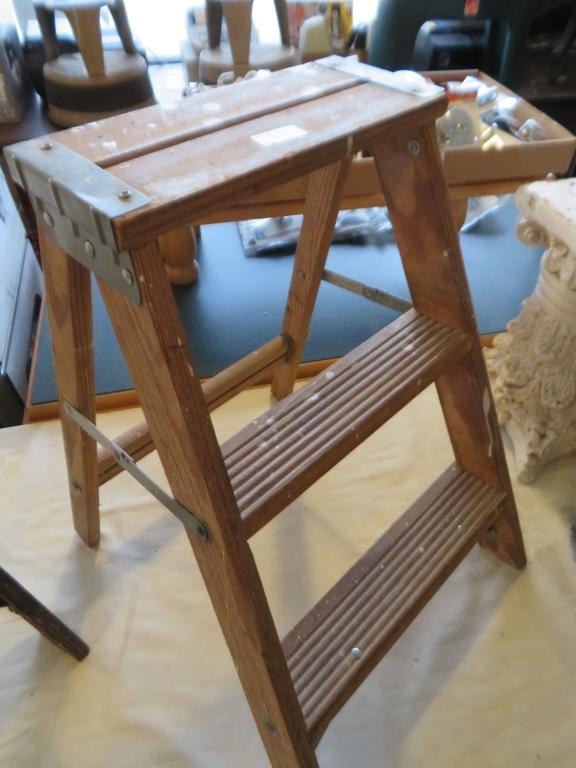 Wooden 2 step ladder used