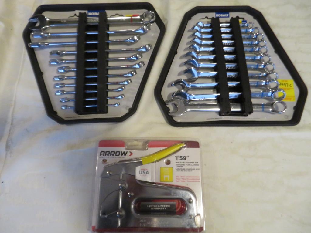 Lot of 2 Sets Kobalt Wrenches & Arrow Stapler